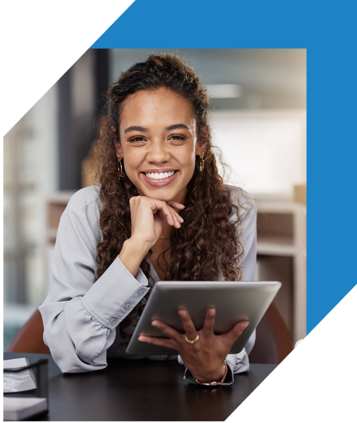 woman on tablet